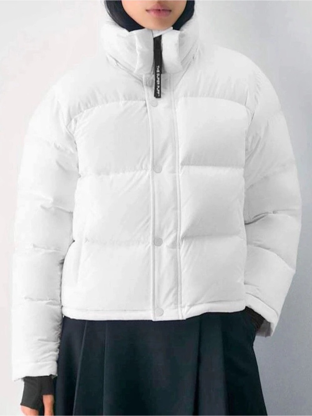 Aritzia The Super Puff Shorty White Puffer Jacket Size Medium